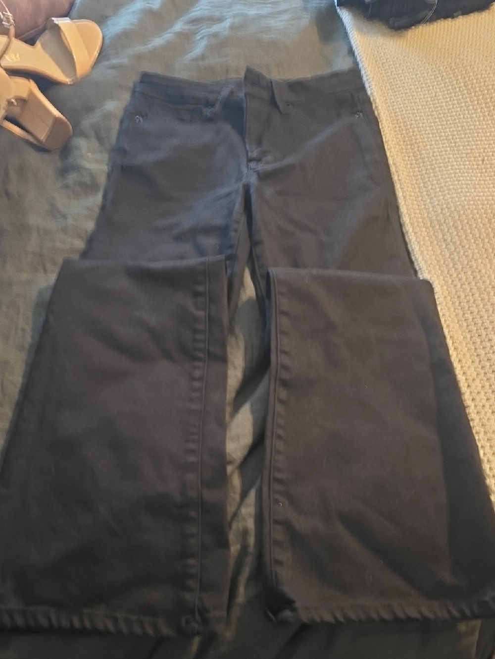 Good American Petite Bootcut Black Jeans